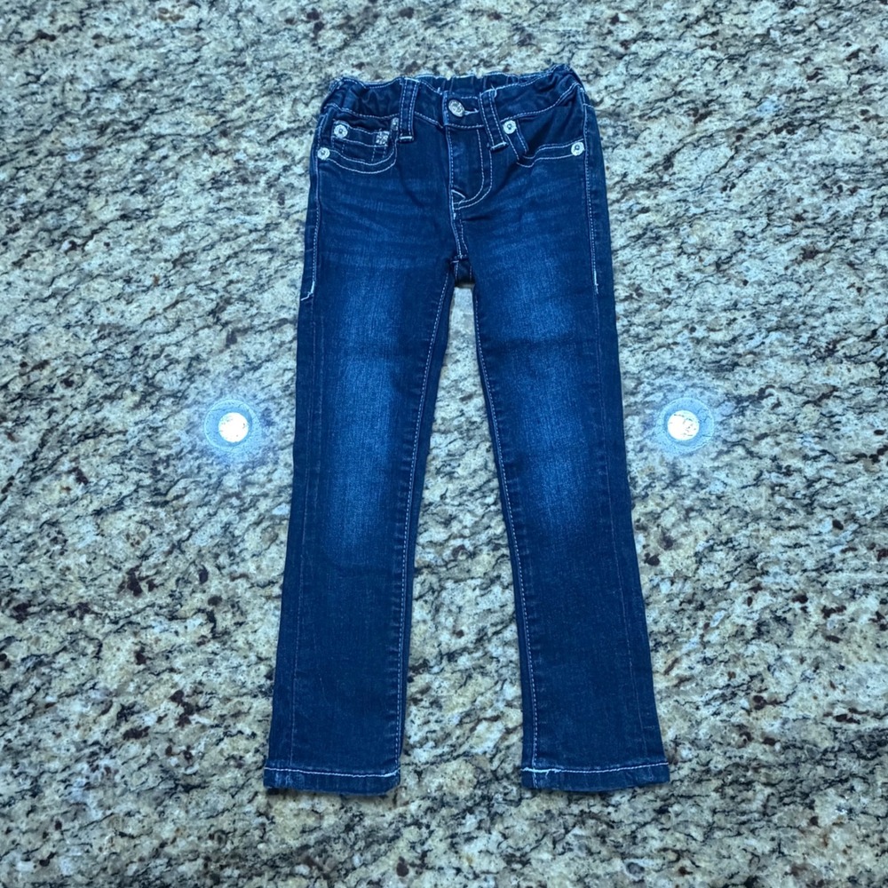 True Religion Halle Kids Mid Rise Super Skinny Jeans Dark Wash Size 4 Adjustable